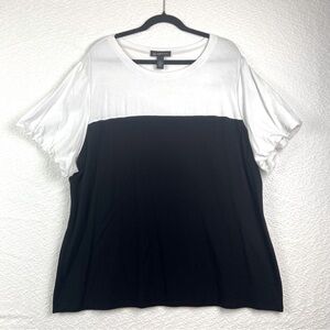 INC International Concepts Black and White  Short Sleeve Shirt
